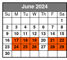 Spectacular Sunset Cruise June Schedule