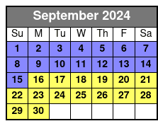 Spectacular Sunset Cruise September Schedule