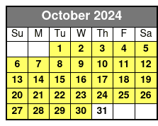 Spectacular Sunset Cruise October Schedule