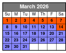 Spectacular Sunset Cruise March Schedule