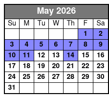 Spectacular Sunset Cruise May Schedule