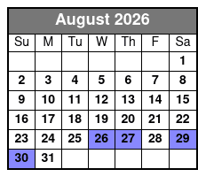 Spectacular Sunset Cruise August Schedule