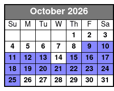 Spectacular Sunset Cruise October Schedule