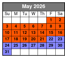 Snorkel & Dolphin Cruise May Schedule