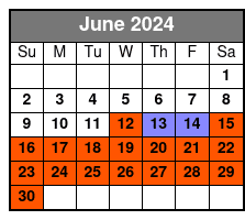 2 Hour Paddleboard Rental June Schedule