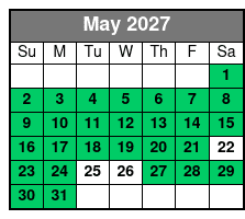 2 Hour Paddleboard Rental May Schedule
