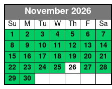 Kayak Rental in Destin and Fort Walton Beach November Schedule