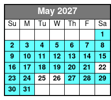 2 Hour Tandem Kayak Rental May Schedule