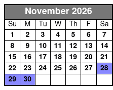 WaveRunner/Jetski Rental Destin November Schedule