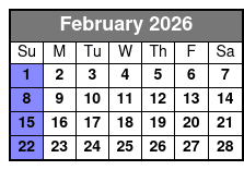 Sunset Dolphin Excursion February Schedule
