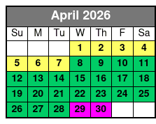 Sunset Dolphin Excursion April Schedule