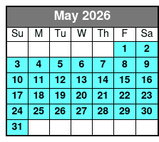 Sunset Dolphin Excursion May Schedule