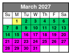 Sunset Dolphin Excursion March Schedule