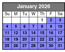 Harbor Kayak Rental in Destin, Florida January Schedule