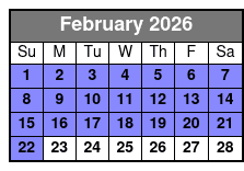 Harbor Kayak Rental in Destin, Florida February Schedule
