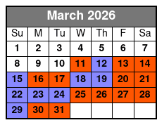 1/2 Day Rental - 4 Hours March Schedule