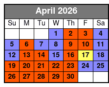 1/2 Day Rental - 4 Hours April Schedule