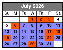 1/2 Day Rental - 4 Hours July Schedule