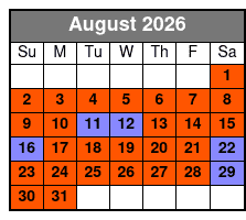 1/2 Day Rental - 4 Hours August Schedule