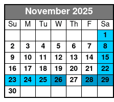 Buccaneer Pirate Cruise November Schedule