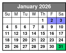 Buccaneer Pirate Cruise January Schedule