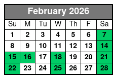 Buccaneer Pirate Cruise February Schedule