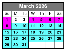 Buccaneer Pirate Cruise March Schedule