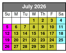 Buccaneer Pirate Cruise July Schedule