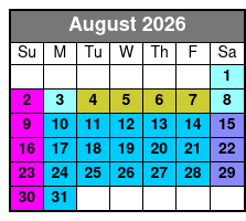 Buccaneer Pirate Cruise August Schedule