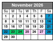 Buccaneer Pirate Cruise November Schedule