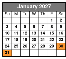 Buccaneer Pirate Cruise January Schedule