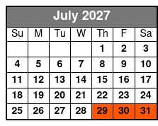 Fall/ Winter Destin Harbor Sightseeing Dolphin Cruise July Schedule