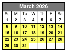 Southern Star Dolphin Cruise March Schedule
