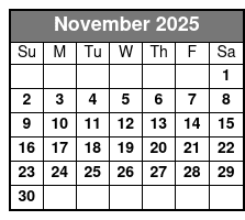 Deluxe 115hp Pontoon Half Day November Schedule