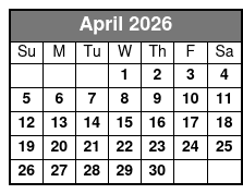 Deluxe 115hp Pontoon Half Day April Schedule