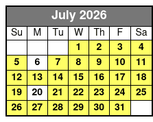 Crab Island Charter, Family Friendly 4 Hour July Schedule