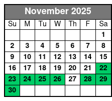 Sky High Parasailing - Destin, Fl November Schedule