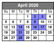 Miramar Beach Sunset Dinner Cruise April Schedule