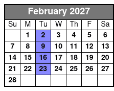 Fireworks Dinner Cruise February Schedule