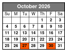 Dinner Cruise October Schedule