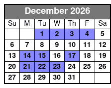 Dinner Cruise December Schedule