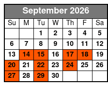 Sunset Dinner Cruise September Schedule