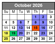 Sunset Dinner Cruise October Schedule