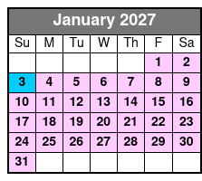 Sunset Dinner Cruise January Schedule