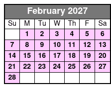 Sunset Dinner Cruise February Schedule