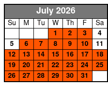 Redneck 10:00-6 Hour July Schedule