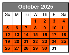 Waverunner / Jet Ski 1 Hr. October Schedule