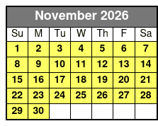 Waverunner / Jet Ski 1 Hr. November Schedule