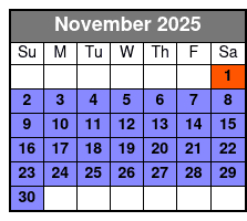 Waverunner / Jet Ski 2 Hr. November Schedule