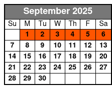 2 Hr Early Bird Special September Schedule